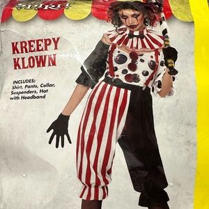 Womens Clown Costume ,Kreepy Klown Adult Plus Size